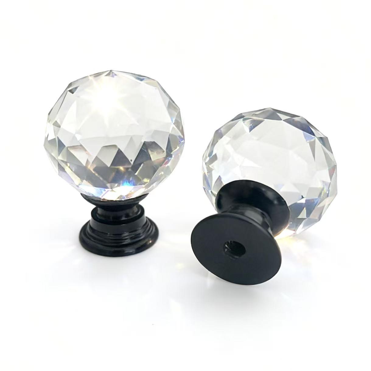 10 Crystal Drawer Knobs, Round Handle Ball Pulls, Suitable for Cabinets, Dressing Tables, Drawers, Kitchen Furniture - Transparent, Door Knob, Door Hardware