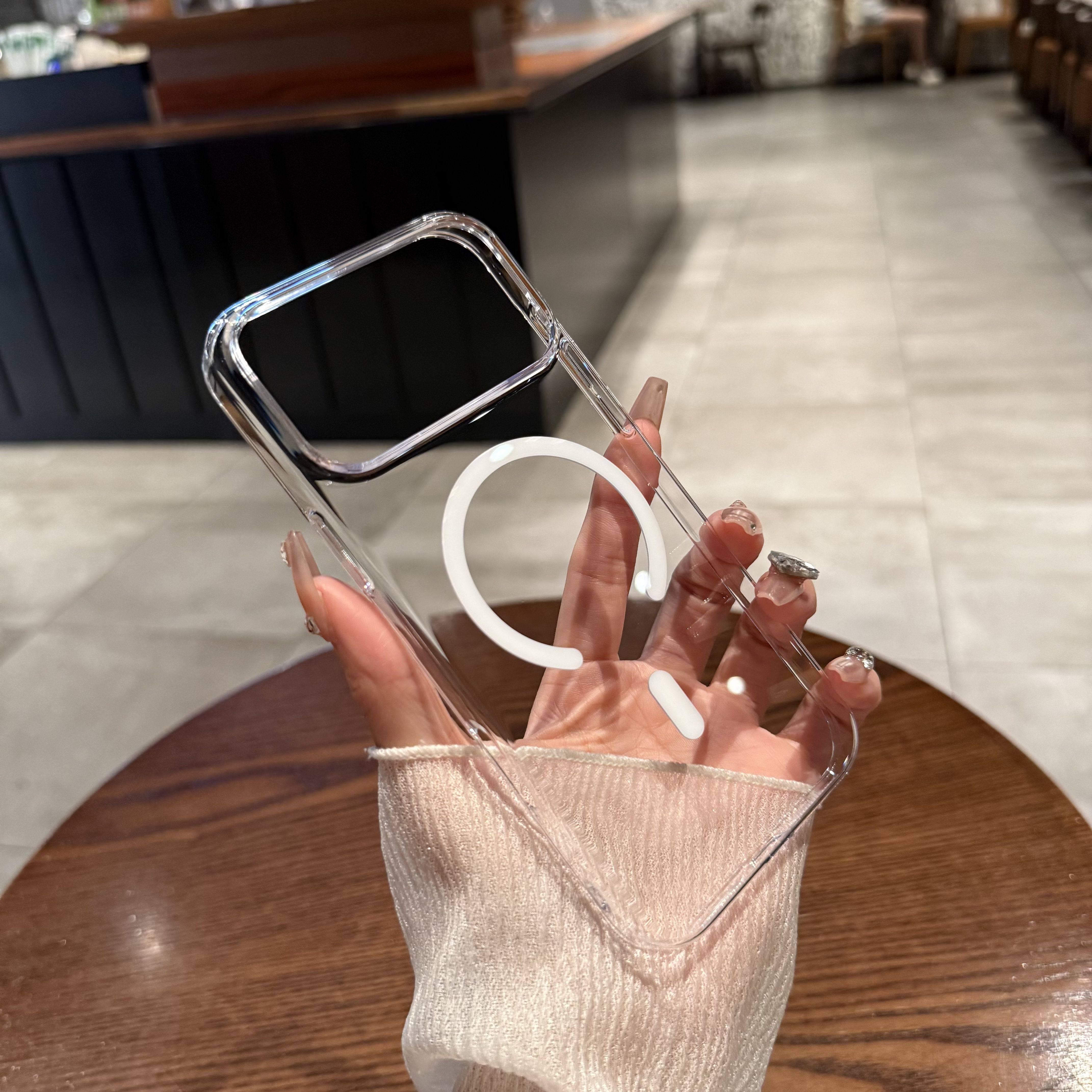 Ultra-thin Transparent Magnetic Case for iPhone 17/16/15/14/13/12 Pro Max New 17 Pro Minimalist Design Luxury Protective Shockproof Cover