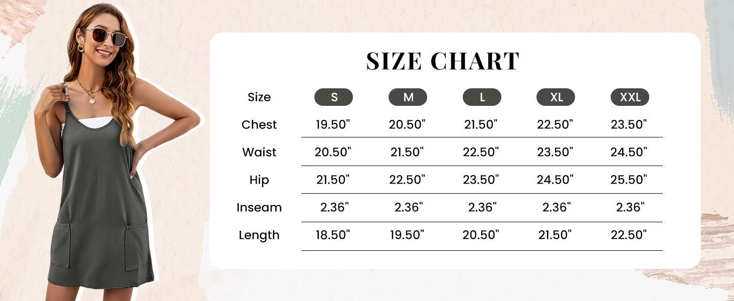 JovenPara Women's Summer Sleeveless Mini Dress Casual Athletic Dress Spaghetti Strap Short Tennis Dress with Pockets