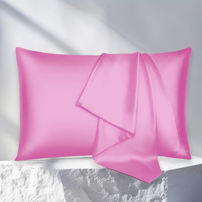 2Pcs Silk Pillowcase Gift Set, Solid Satin Smooth Texture, Skin and Hair Care Skin-friendly Cozy, Ideal for Holiday Gifting Daily Use