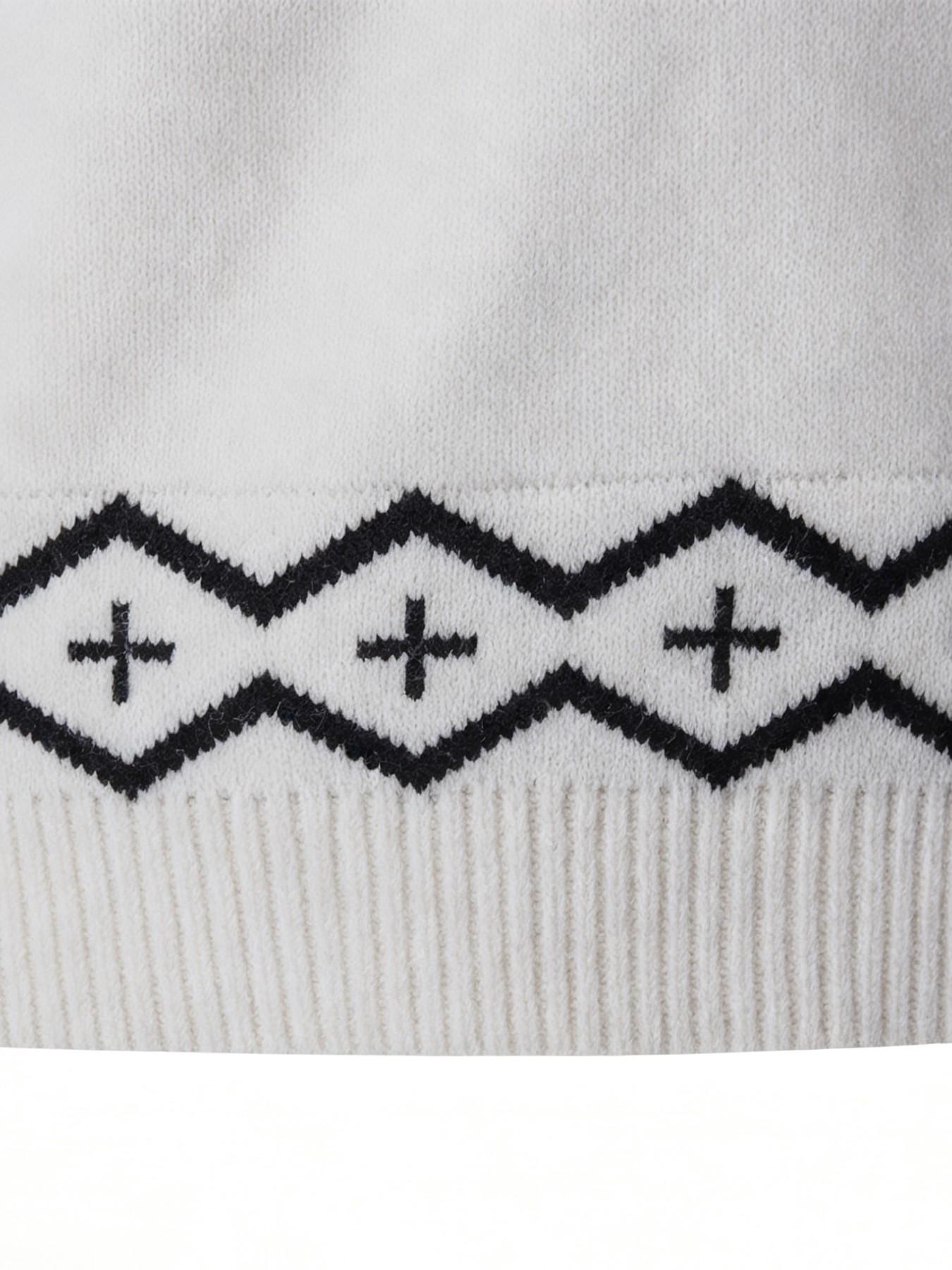 Men's Christmas Fair Isle Knit Sweater, Soft Fuzzy Round Neck Long Sleeve Pullover, Vintage Nordic Geometric Pattern, Warm Casual Winter Holiday Wear