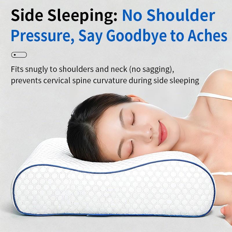 Memory Cotton Wave Pillow Neck Support, Comfortable Sleep, Odorless Ergonomic Memory Foam, Suitable for Side, Back, and Stomach Sleeper