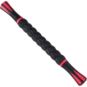 Massage Roller Stick,Muscle Roller Stick for Athletes, Liposuction Massage Roller for Lymphatic Drainage, for Relief Muscle Soreness, Trigger Points, Help Runner Legs, Back Recovery (Red & Black)