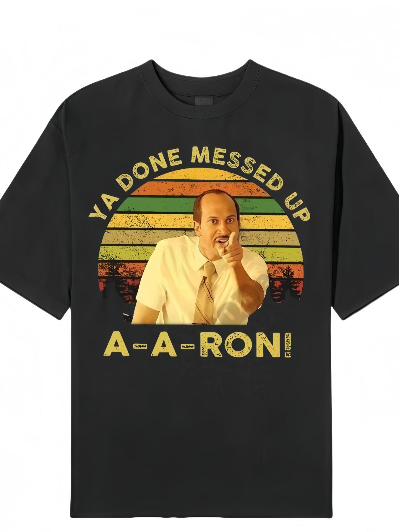 Funny Print Short Sleeve T-Shirt, Summer Casual Loose-Fit Top, Geometric Pattern, All Seasons, No Button or Zipper