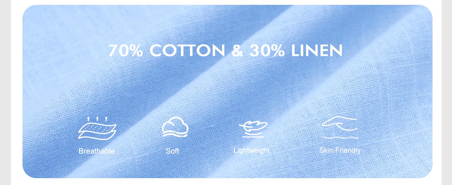 Runcati Mens Casual Henley Shirts 3/4 Sleeve Band Collar Cotton Linen Shirt Summer Beach Hippie T-Shirts with Pocket