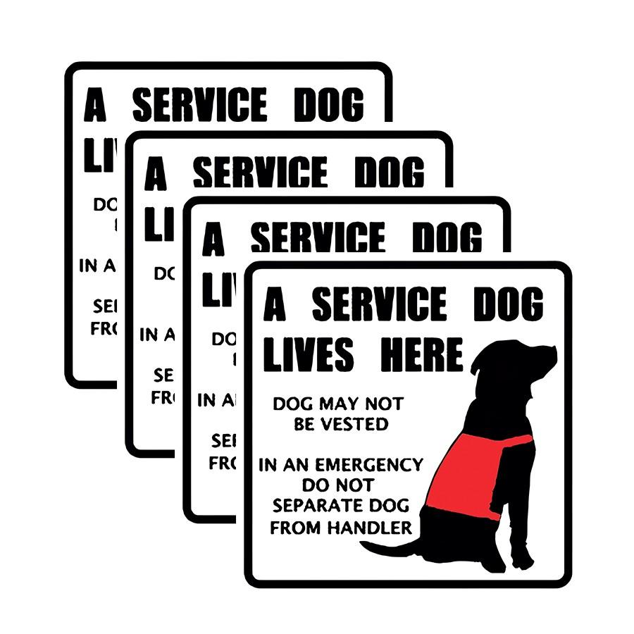 Service Dog Lives Here Emergency Sticker, Do Not Separate Dog From Handler, Vinyl Decal for Home Door Window Car, Service Dog Owner Gift