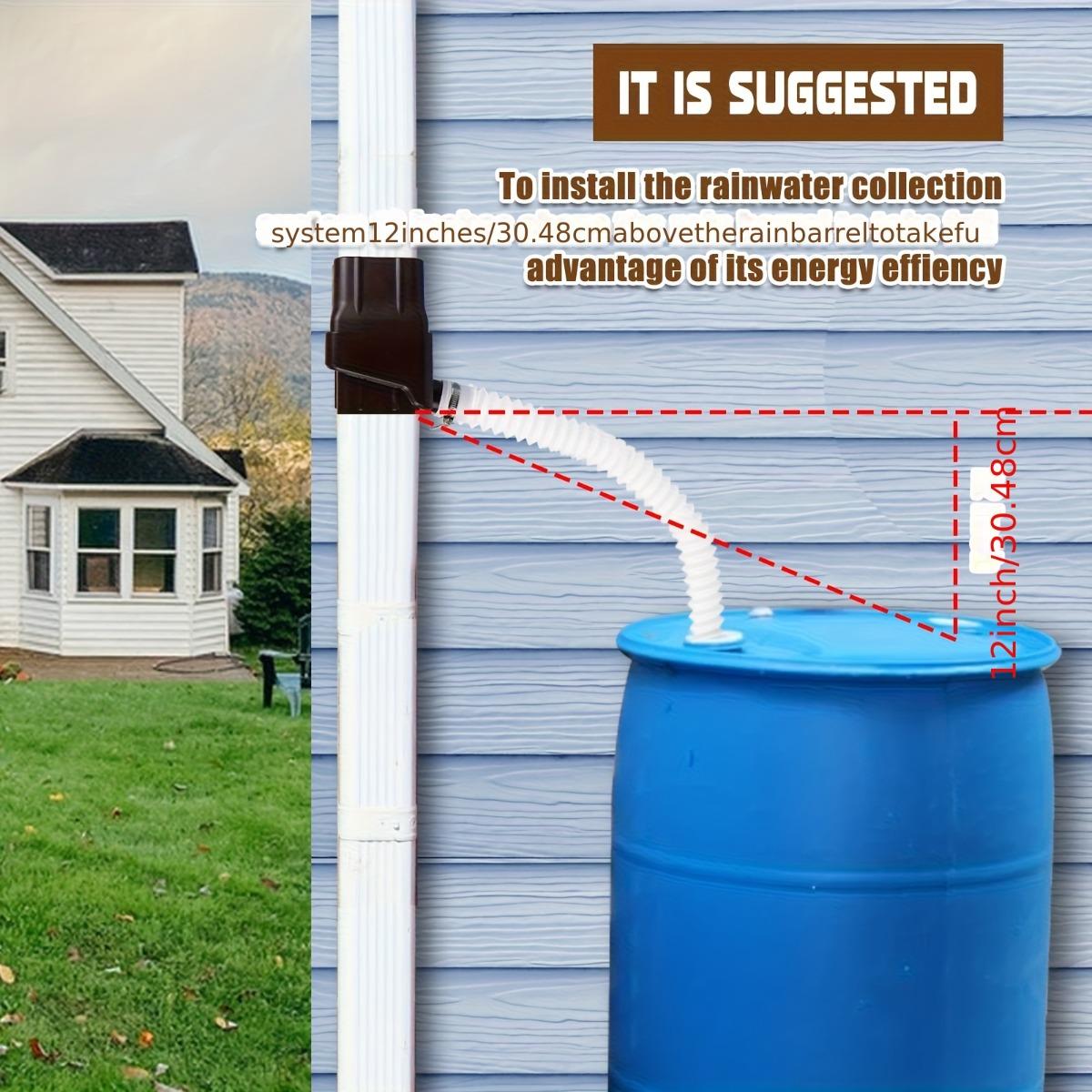 Rain Gutter Downspout Redirector with Flexible Expandable Hose, Multi-Use Roof Drainage Diverter Kit, Rainwater System, Rainwater Diversion, Easy to Install, 14.1 to 50.2 Inch Extendable Design for Home Yard Outdoor Water Drainage and Erosion Control