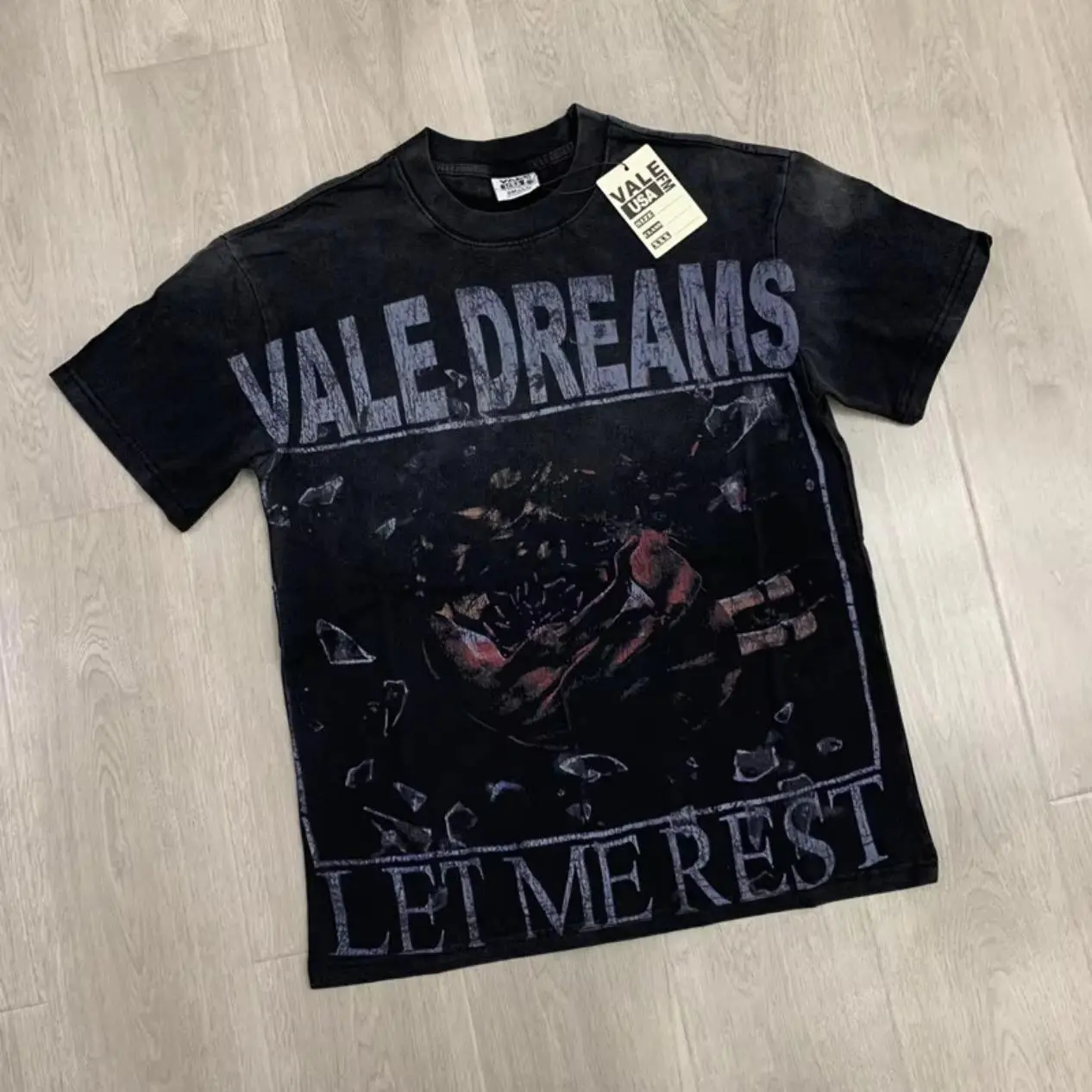 Valley Shining Bling Diamond Rhinestone Graphic Short Sleeve Cropped T-Shirt for Men and Women, Vintage Washed Oversized Loose Fit Crew Neck Y2K Hip Hop Streetwear Tee, Casual Summer Top
