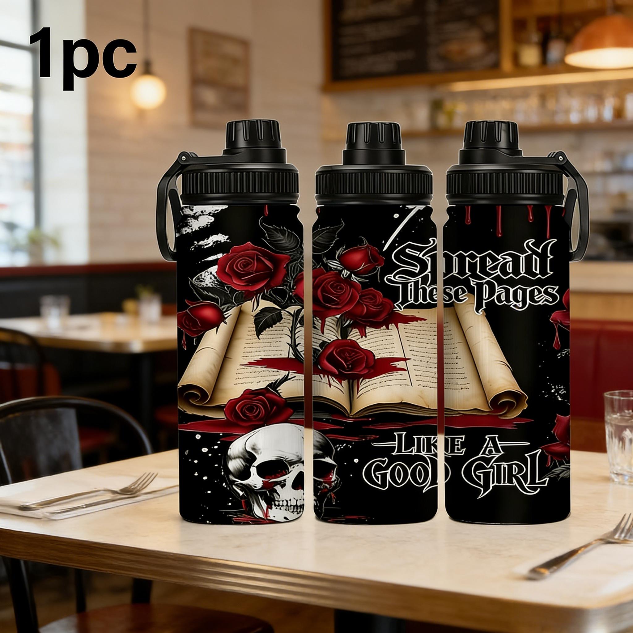 20oz Stainless Steel Insulated Water Bottle, Dark Romantic Print, Portable Cup for Car, Home, Office, Travel, Birthday Gift