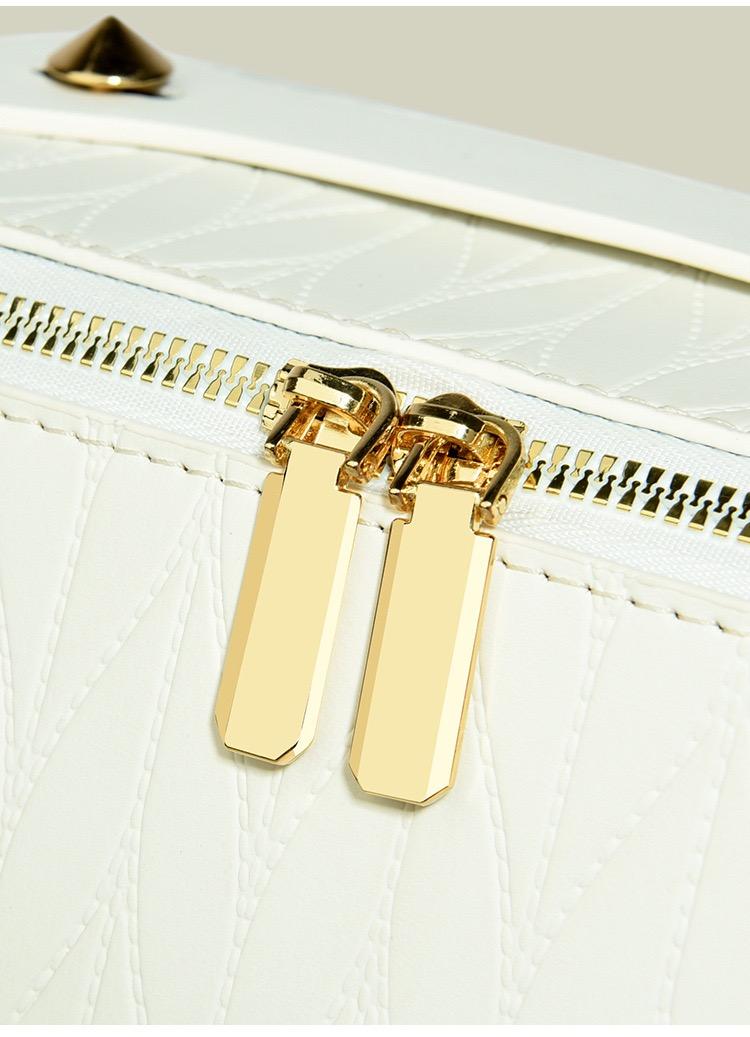 Large Capacity PU Cosmetic Salon-Grade Organizer Bag for Travel Waterproof Valentine's Day Gift Vegan Leather Makeup Pouch Portable Toiletry Bag for Women Makeup Case Jewelry Organizer Box Handheld Cosmetic Pouch Girlfriend Present Minimalist