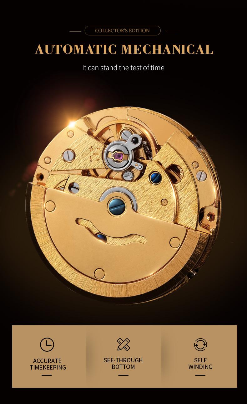 ROCOS Luxury Fully Automatic Mechanical Watch | High-End Stylish Design, Waterproof & Durable, Men's Minimalist Elegance, Showcasing Exceptional Taste