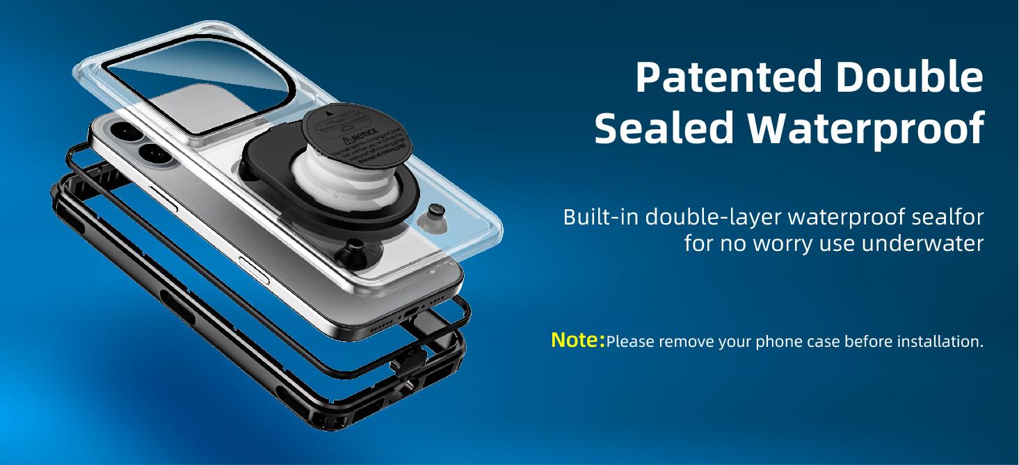 Waterproof phone case, suitable for 6.9-inch models, for outdoor swimming and diving, can be used underwater up to 15 meters
