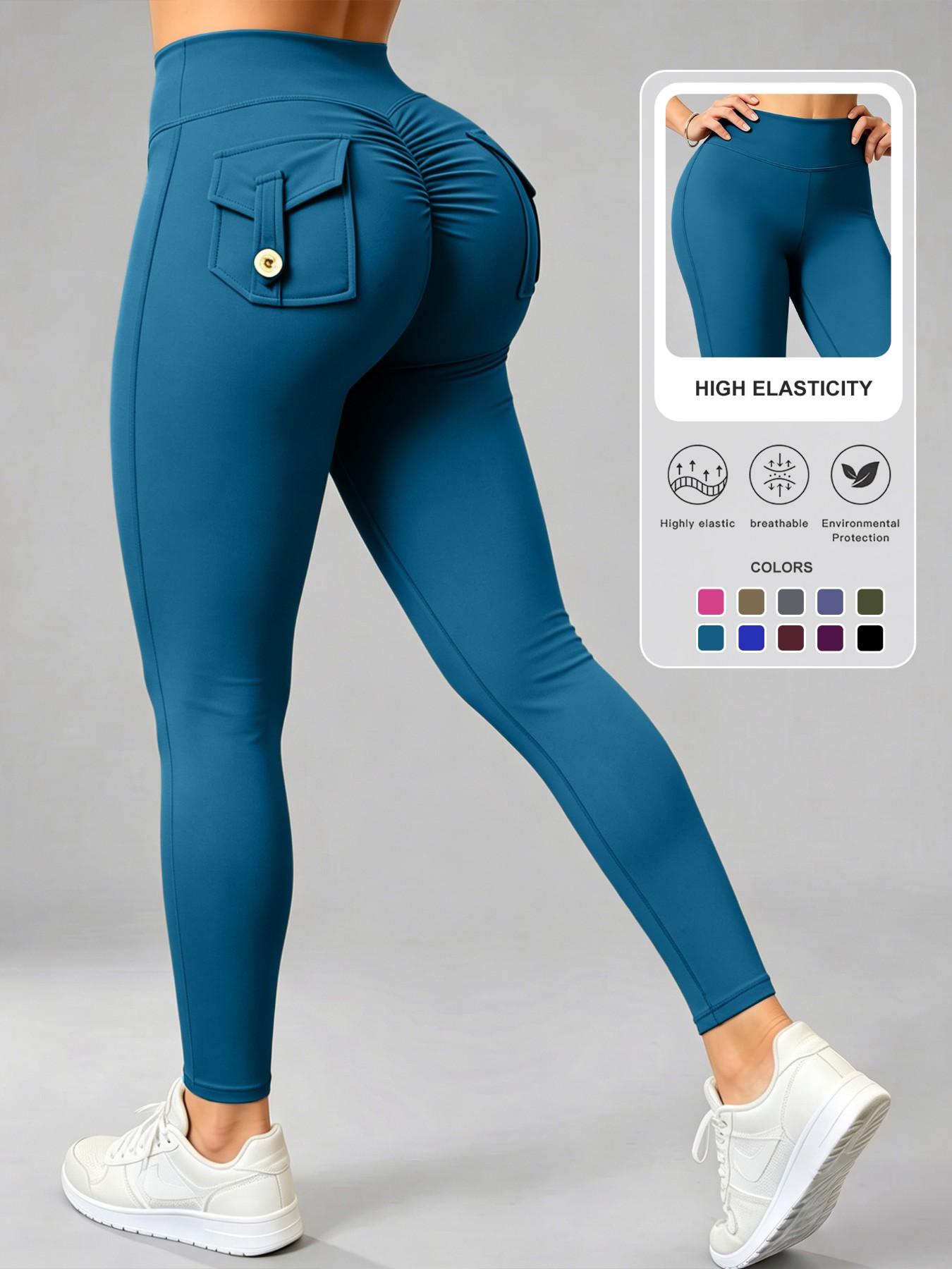 Women's High-Waisted Sporty Skinny Trousers, Athletic Skinny Pants, Ruched Butt-Lifting Yoga Pants, High Waist Sportswear, Comfortable for All Seasons, Ideal for Active Lifestyle