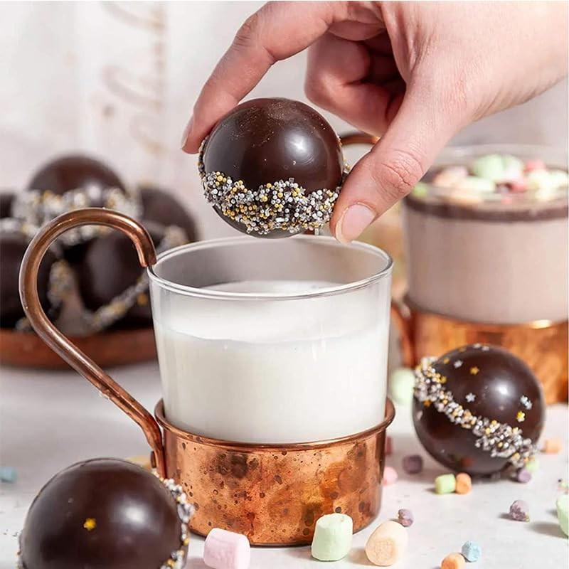 2pcs Semi Sphere Silicone Ice Mold, 6-Cavity Reusable Baking Mold for Making Hot Chocolate Bombs Jelly Dome Mousse Soap Ice Cube Tray