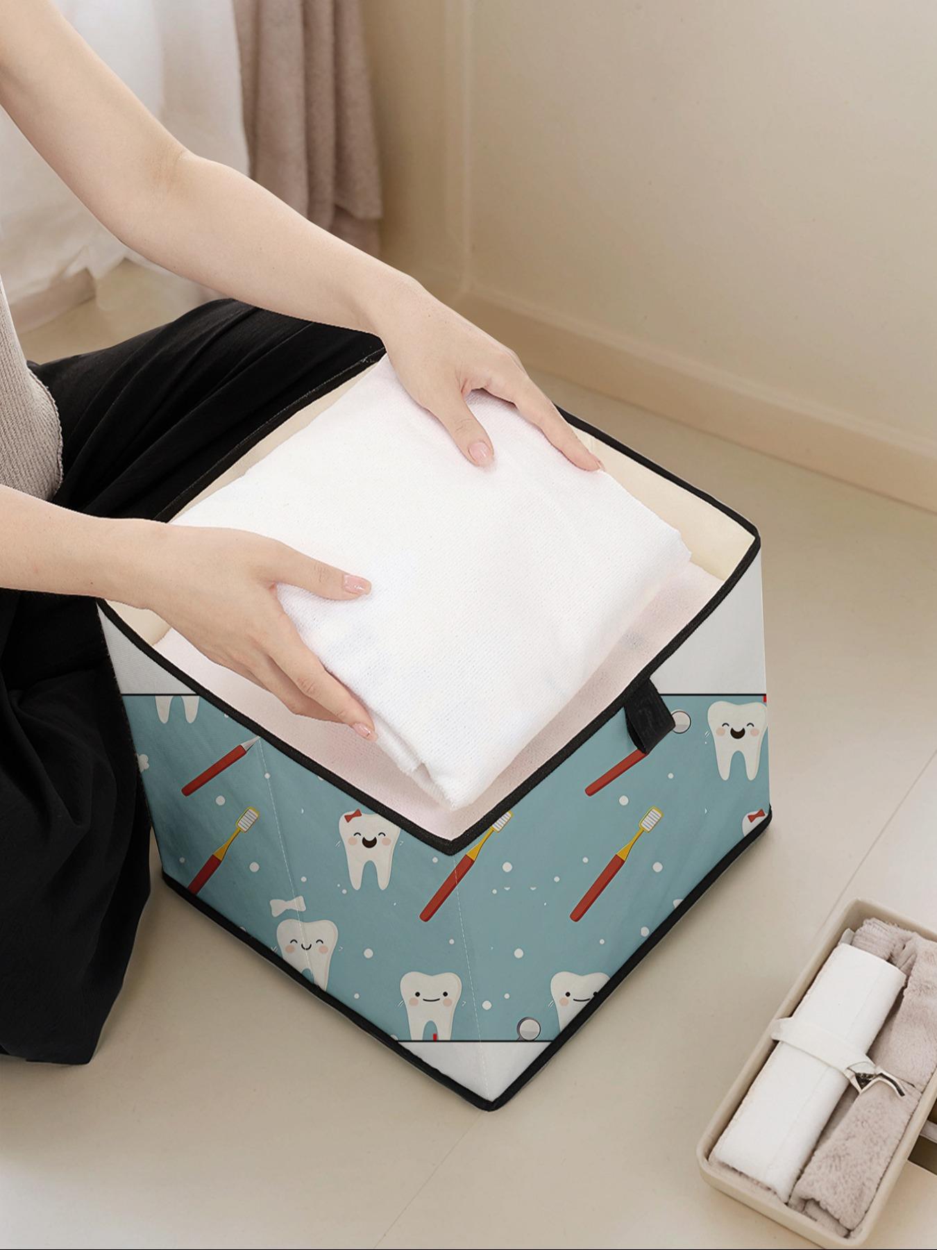 Teeth Pattern Open Storage Box, Stackable Drawer Organizer, Durable Multi-Functional Design for Home Dorm Room Organization