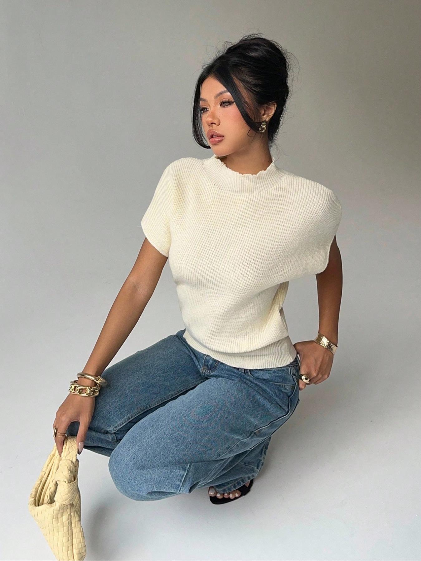 Women's Sweater Top Business Casual, Cute Summer Knitwear, Perfect for Spring & Summer, Ladies' Pullover Fashion