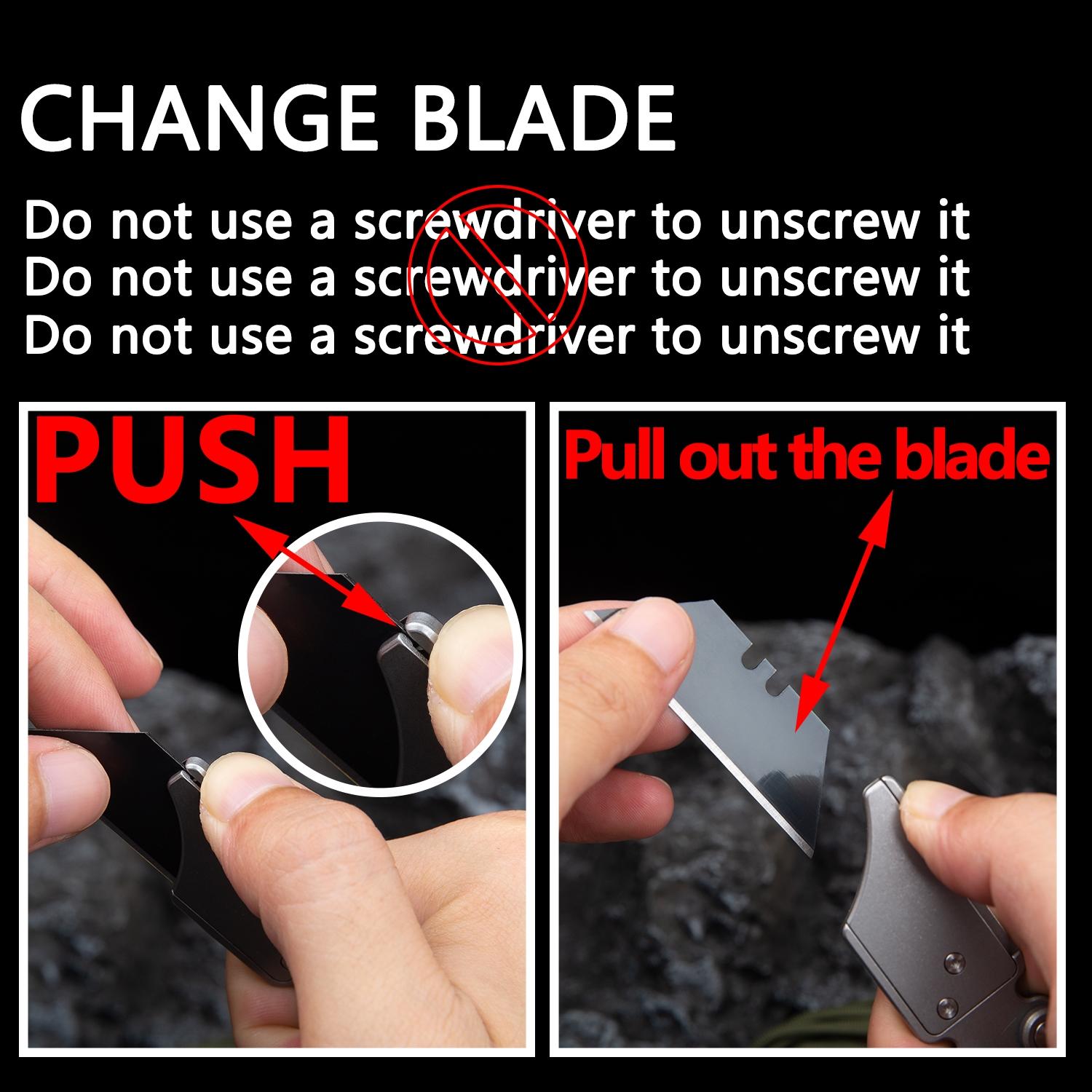 Multifunctional Folding Knife Set with Quick-Change Blade System, Includes Clip & Titanium Alloy Handle, Extra Sk5 Blades Included, Folding Multitool