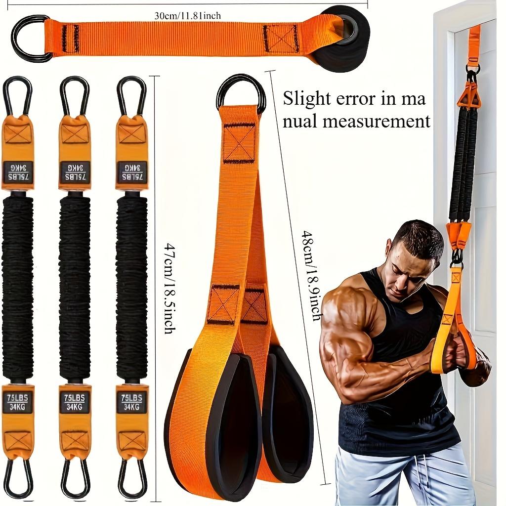 1 Set of 5pcs Latex Resistance Training Equipment, Workout Equipment, with Adjustable Resistance, Weight Capacity 225Lbs, Including 1pc Handle, 1pc Door Anchor And 3pcs Latex Resistance Bands, Suitable for Shoulder Press, Fitness Equipment