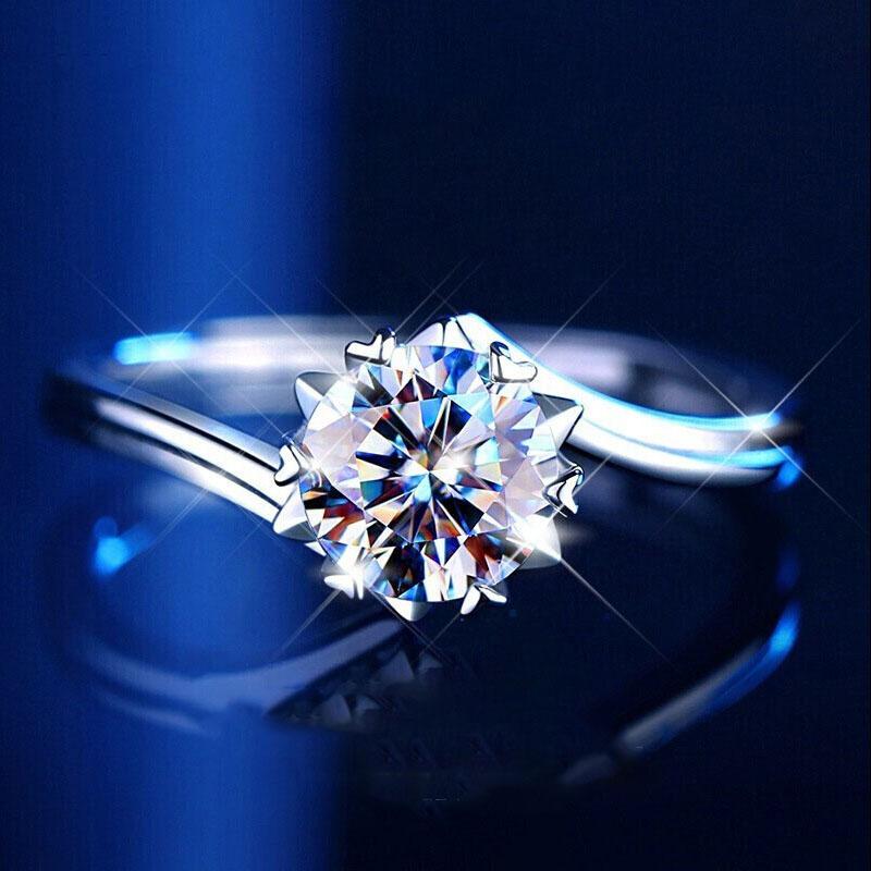 [ASM-R124] s925 sterling silver Snowflake Moissanite Diamond ring for women 1 carat moissanite diamond ring Moissanite ring