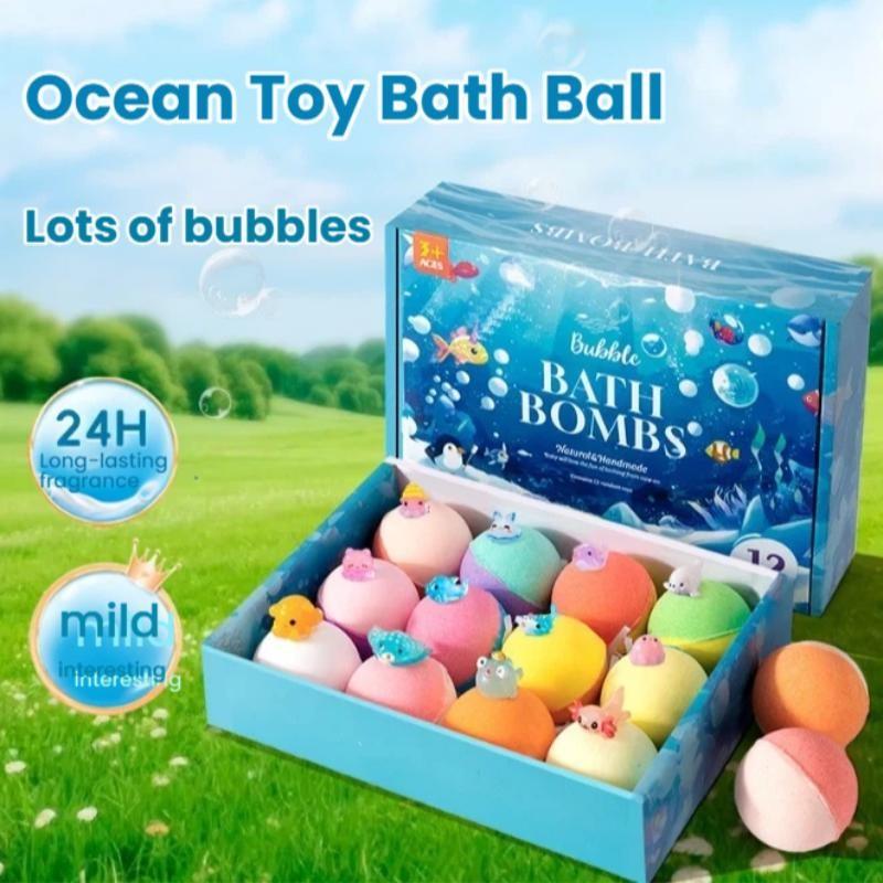 Bath Bombs for Kids with Surprisespringinside, 12 Pack Kid Bath Bombs Gift Set, Easter Basket Stuffers for Boys Girls, Bubblebath with Toys Inside
