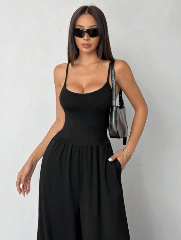 Pure Color Plus Size Two-Piece Set, Slim-Fitting Casual, All Season Wear, Solid Pattern, Comfortable and Stylish