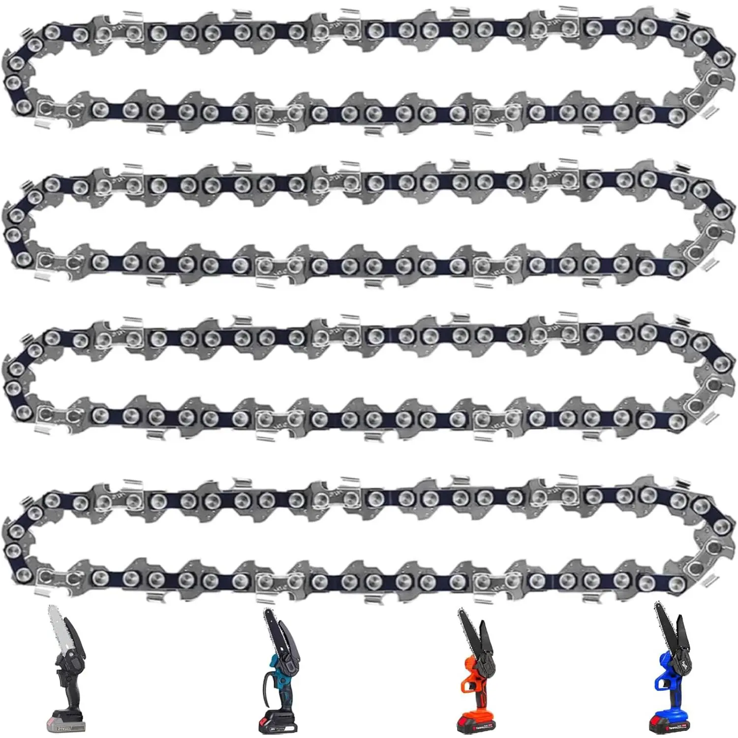 6"  Chain 1/4" LP Pitch .043'' Gauge 37 DL Fit  6" Chain | Durable  Chains for 6" Mini Chainsaws, Featuring 37 Drive Links for Smooth Pruning, Trimming and