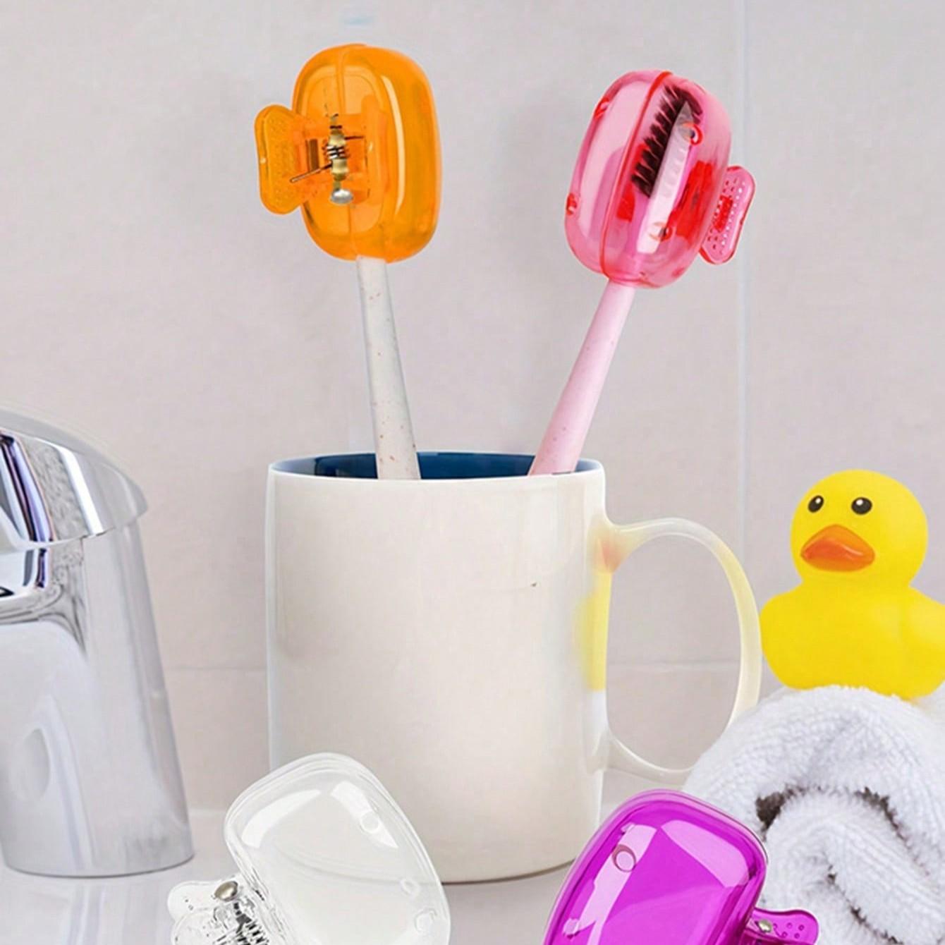 10/4/1 PCS-Portable Toothbrush Holder Set, Transparent Colorful Travel Toothbrush Covers, Plastic Clips for Bathroom, Home, Travel, Camping, School, Business