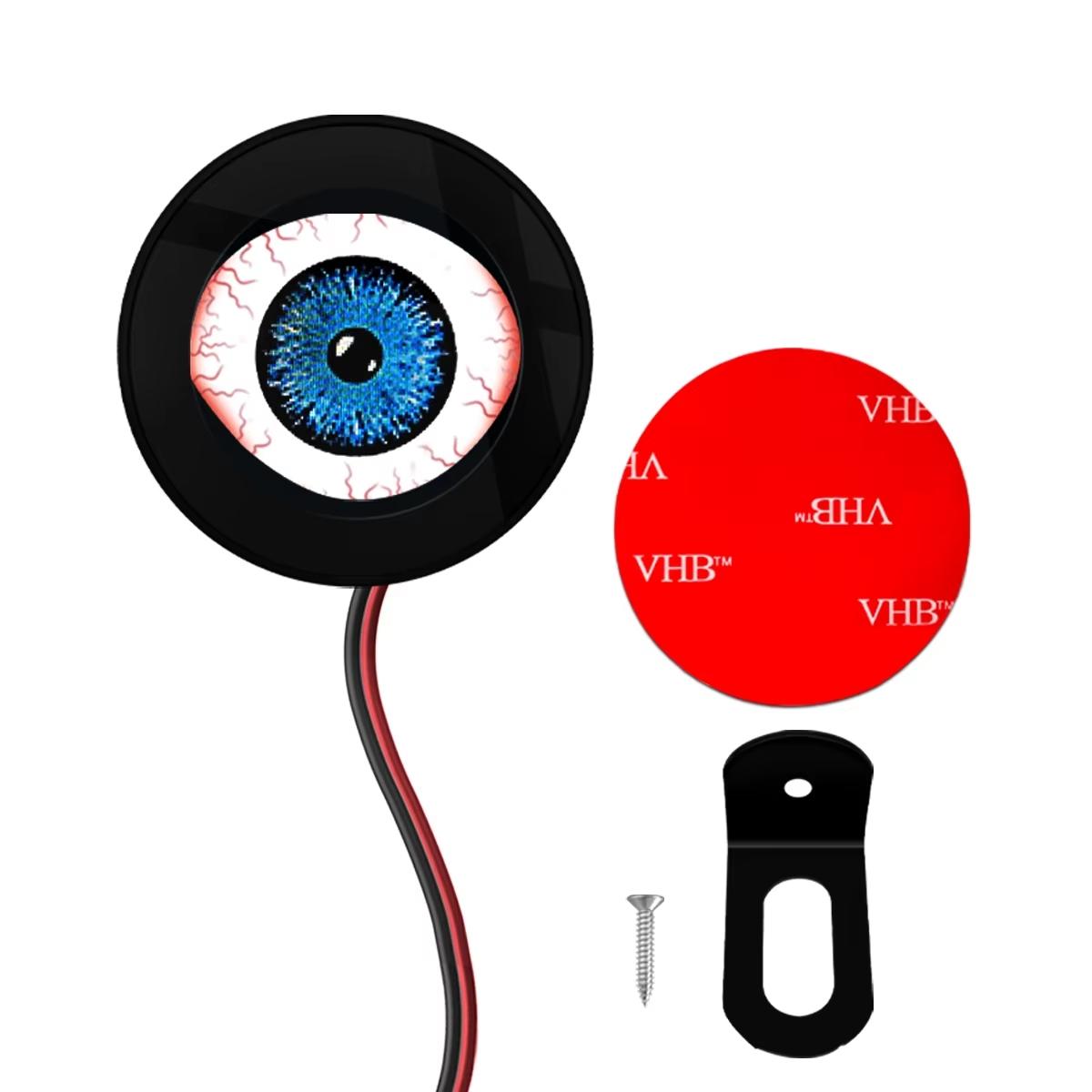 FCCEMC 3D Dynamic Devil Eye LED Motorcycle Decorative Light Retrofit Kits Assembly OLED Screen Motorcycle Ambient Lamp DC5-36V