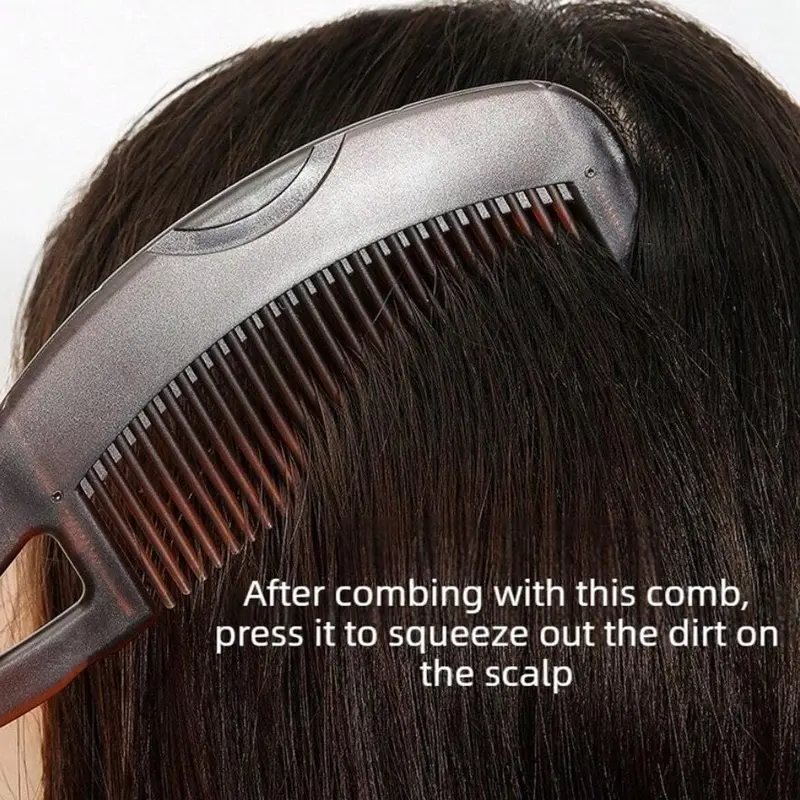 Efficient Dandruff Comb, Dandruff Remover Comb for Women Men - Scalp Massage Comb with Scalp Stimulation and Self-Cleaning Hollow Teeth for Cleaning, Deep Oil & Flake Removal, Anti-Buildup Scalp Care for Healthy Hair & Itchy Scalp Relief, Hair Care Tool