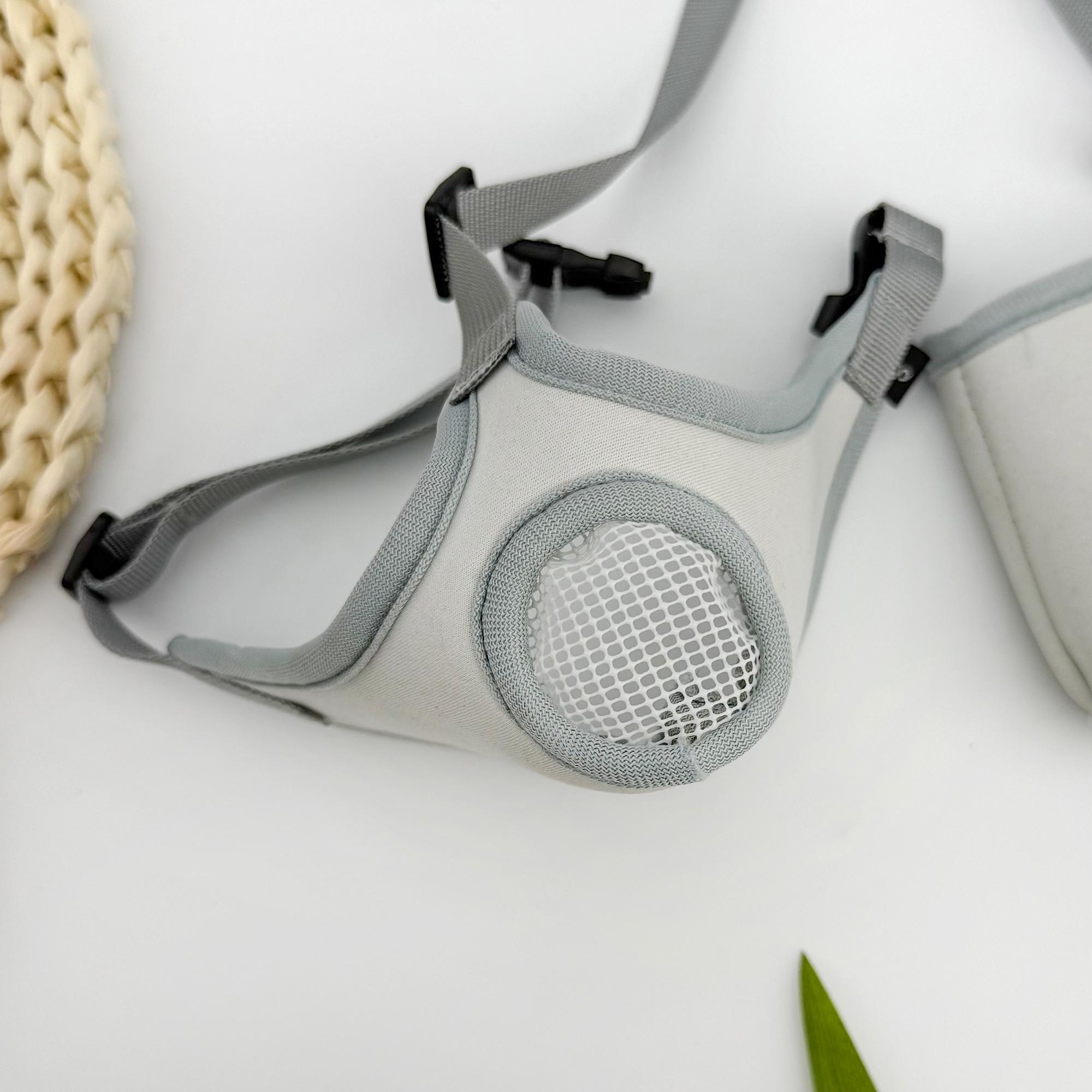 Pet Dog Mouth Guard, Adjustable Mesh Breathable Puppy Bite Prevention Collar, Anti-Chewing & Swallowing Safety Gear for Dogs