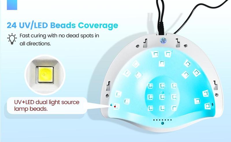 JODSONE UV LED Nail Lamp, Nail Dryer for Gel Polish, Gel Nail Lamp Led Nail Light for Gel Nails with Automatic Sensor & 4 Timers Drying