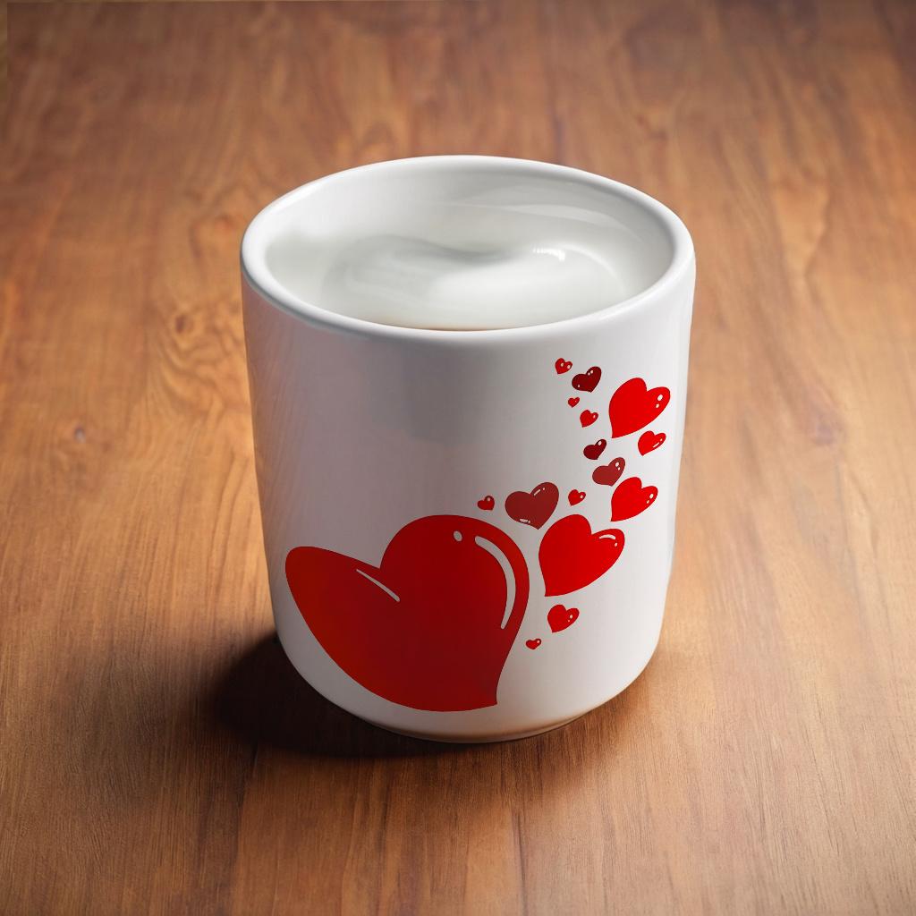 Heart-Shaped Handle Temperature Sensing Ceramic Mug - 11 oz/330 ml, Color Changing Coffee Mug, Hot and Cold Conversion, Reusable, Non-Slip Design, Ideal Gift for Mother's Day or Celebrations