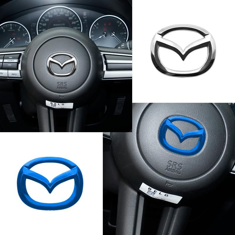 1PCS Car Steering Wheel Center Emblem Cover Sticker Decoration Accessories For Mazda 2 3 6 5 Demio CX3 CX4 CX5 CX-4 CX-5 CX7 CX30 MX3 MX5 MS Speed Axela Atenza