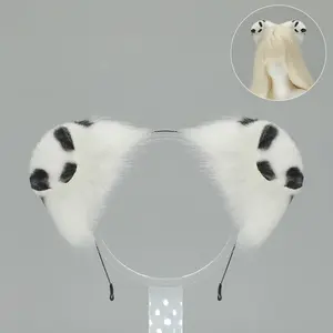 New Anime Handmade Kawaii Dog Furry Ears Headband Night Party Simulated Cute Wolf Dog Ears Cosplay Props