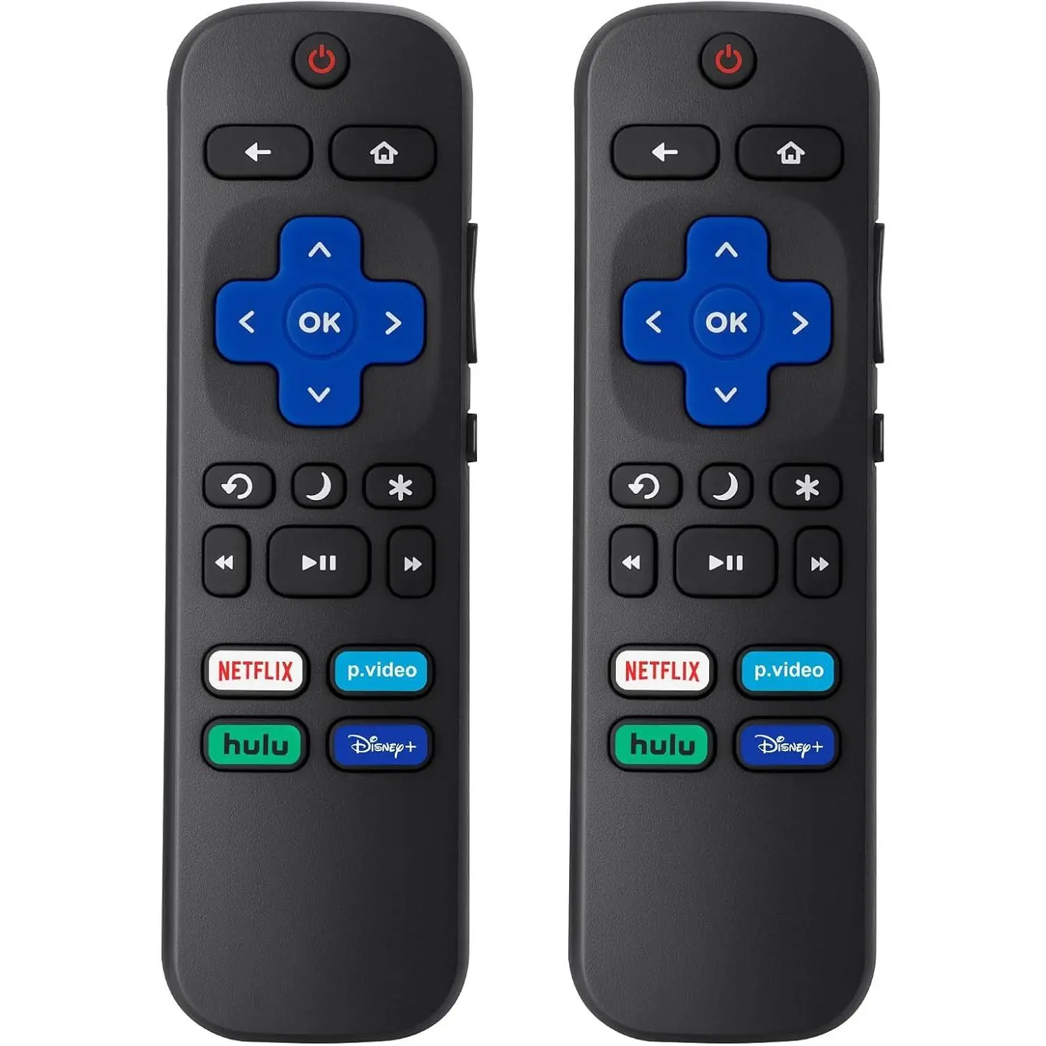 (Pack of 2) Generic Wireless Smart Remote Controller Accessories, Compatible for TCL/Hisense/Onn Roku TVs (Not for Roku Sticks, Boxes or Players)