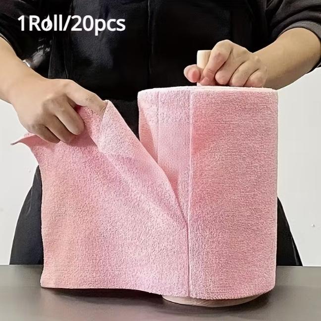 Multi-Purpose Reusable Cleaning Roll, 20PCS Microfiber Towels for Kitchen & Home