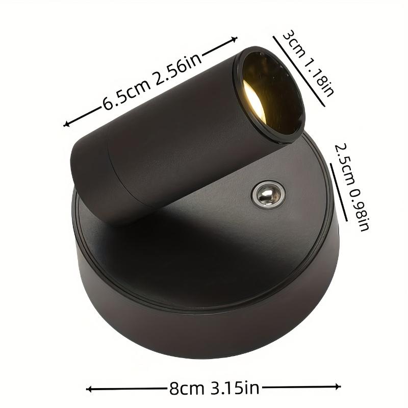 Indoor LED spotlights, floor lighting is powered by rechargeable batteries, adjustable brightness image lights, magnetic suction type without drilling for installation, easy to install and dismantle.