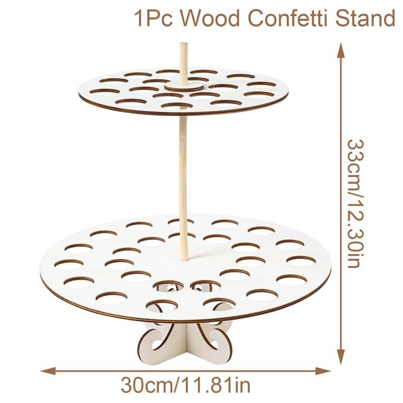 Wedding confetti cone-shaped wooden bracket wedding decoration kraft paper cone-shaped bracket tray party decoration