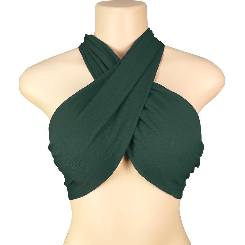 Sexy Tank Top Cross Bandage Backless Sleeveless Halter Crop Tops Women Bare Midriff Camisole Female Tube Top Cropped Vest