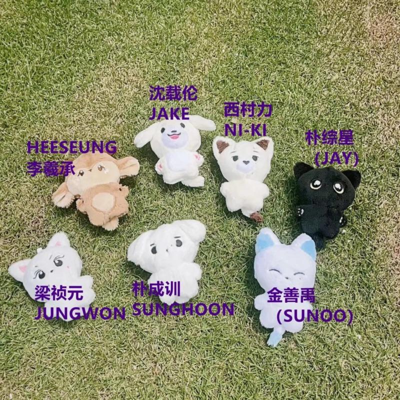 Kpop Plush JUNGWON HEESEUNG JAY JAKE SUNGHOON Stuffed Toys Keyring Kawaii Cartoon Pendant Accessories Bag Fans Gift