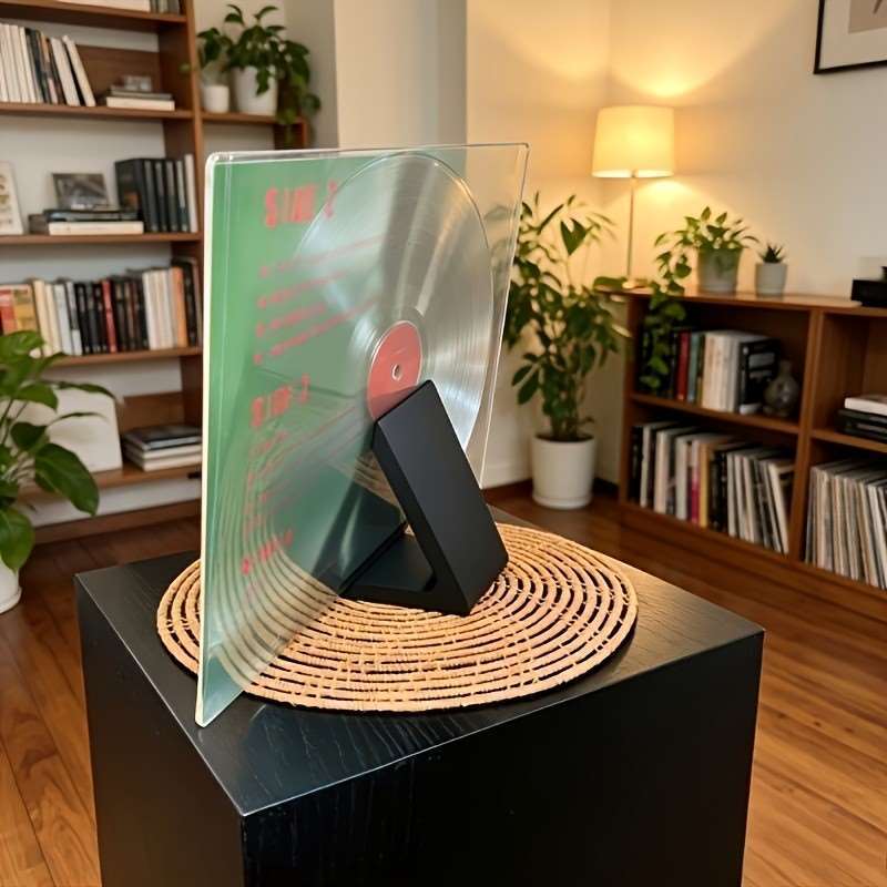 Vinyl Record Stand Desk Display Rack Vertical Storage Holder for LP Albums Music Studio Home Decor Tabletop