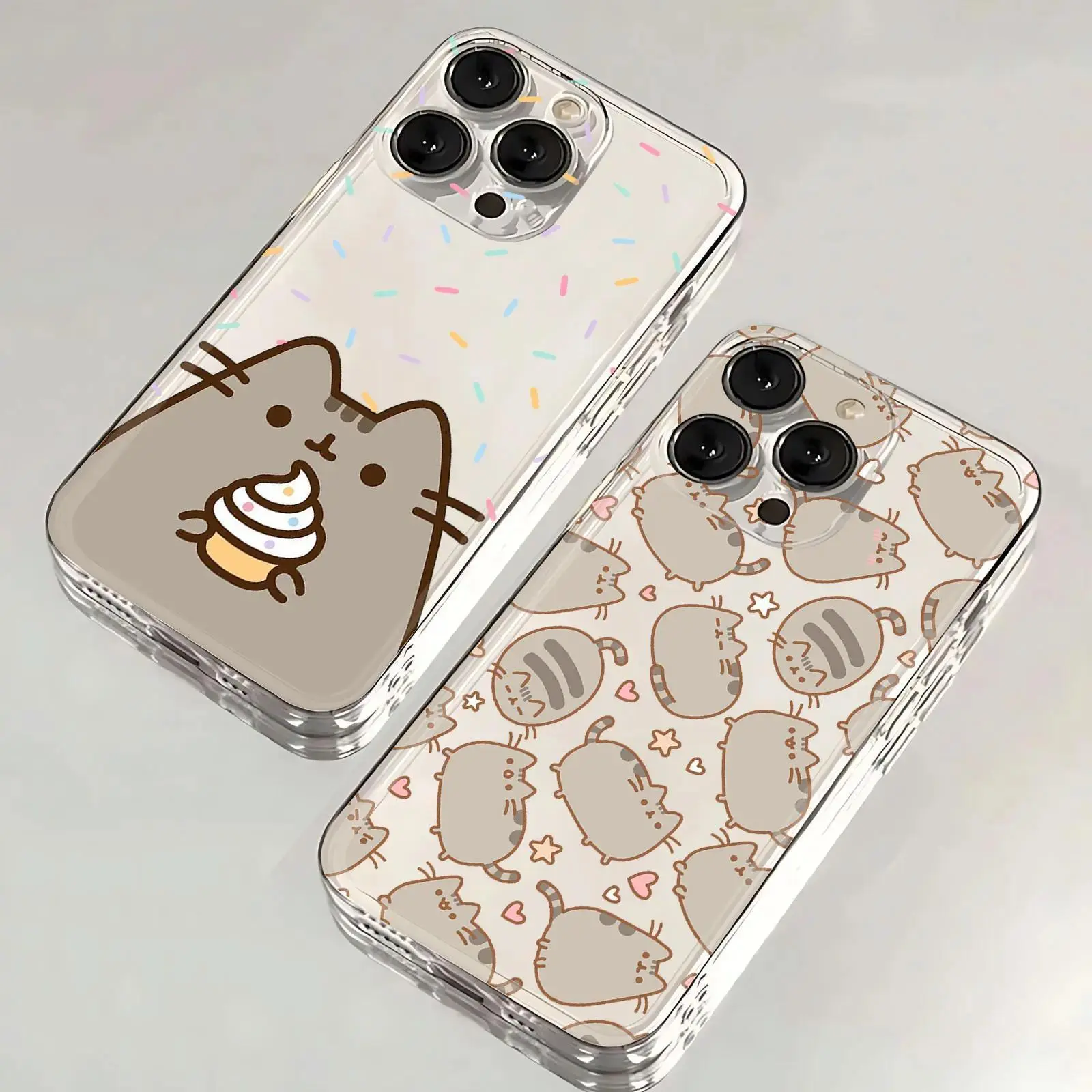 Pusheen Cat Phone Case - Anti-Drop Soft TPU, Aesthetic Printed Full Coverage Wireless Phone Accessory with Shockproof Resistance & Protection for iPhone 17 Pro Max/Air, 16-11 Plus Pro Max, Samsung S26-S21 FE Plus Ultra