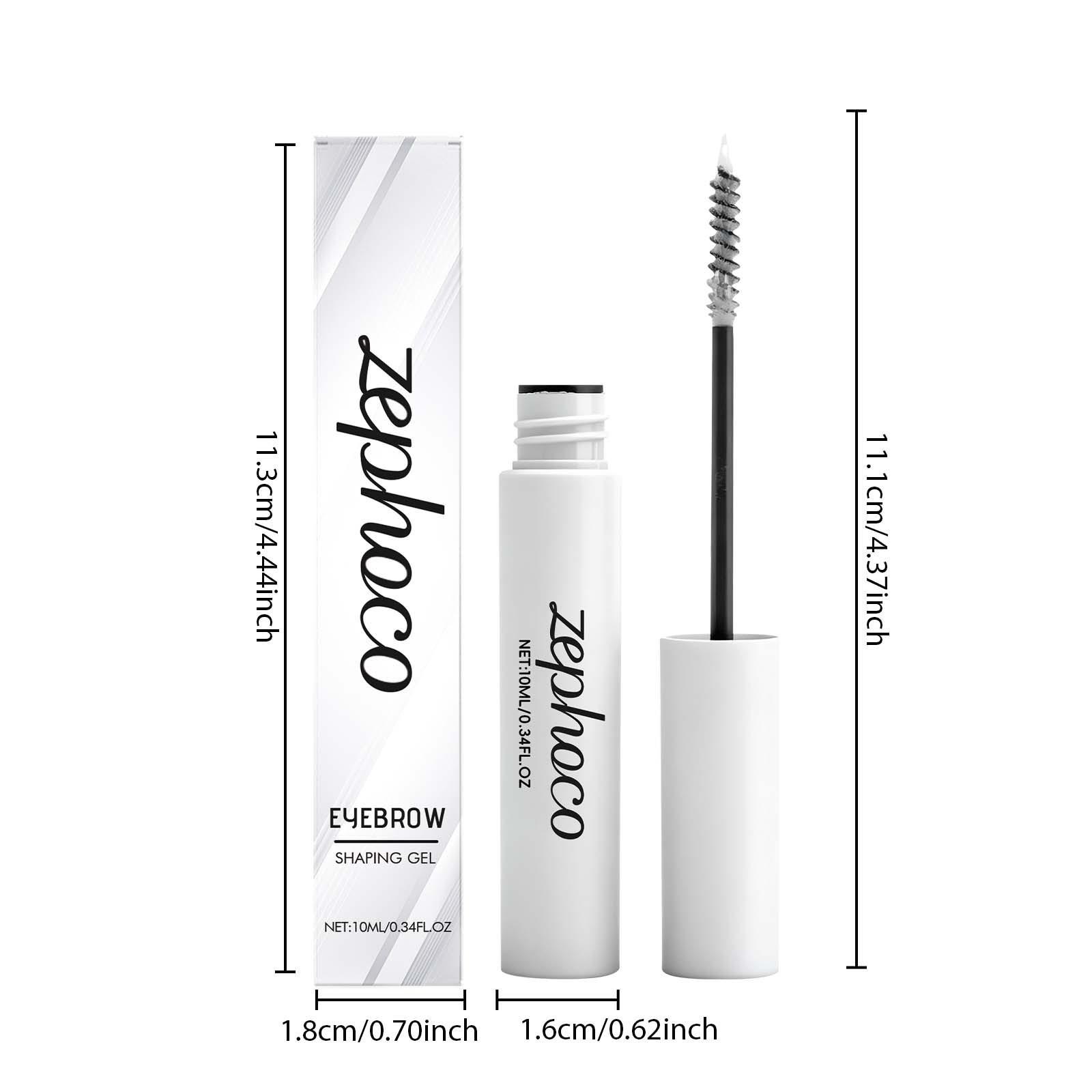 Zephoco Long-Lasting Eyebrow Gel, Waterproof Sweatproof Brow Balm, Natural Look, Hold & Color, Single Item, No Alcohol/aerosol