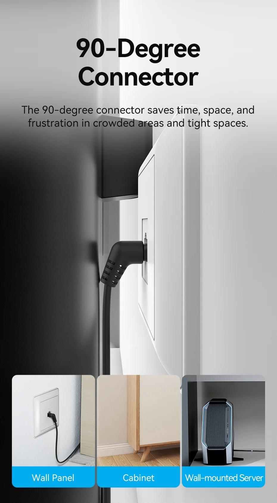 Vention CAT6A Ethernet Cable 10Gbps 90/360 Degree Rotation CAT 6A Slim Networking Internet Lan Cord for PC PS4 Router RJ45 Cable 0.5m 1m 2m 3m 5m 1.5m