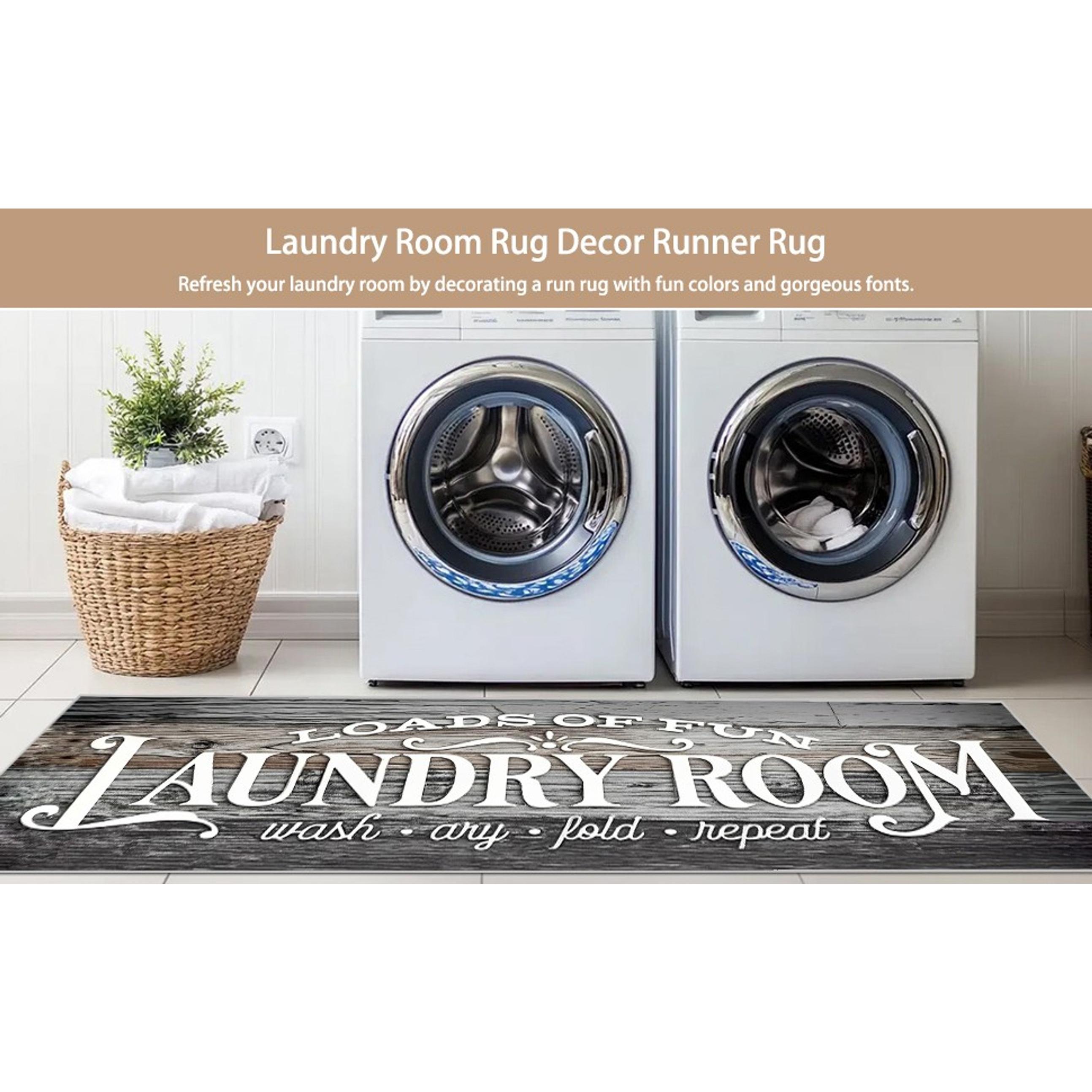 Brown Wood Non Slip Laundry Room Rug Runner 20" x 59" Washable Farmhouse Kitchen Bathroom Area Rug MatGift