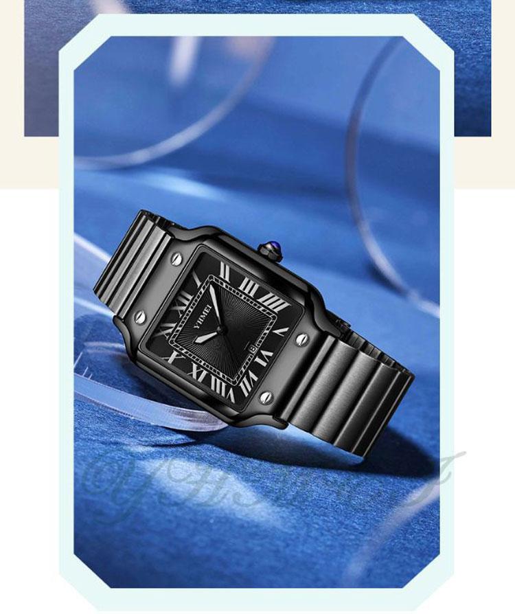 Women's Men's Unisex Square Watch - Silver Stainless Steel Band, Roman Numerals, Date Display, Waterproof Quartz Wristwatch, Fashion Casual Retro Wristwatch, Perfect Gift