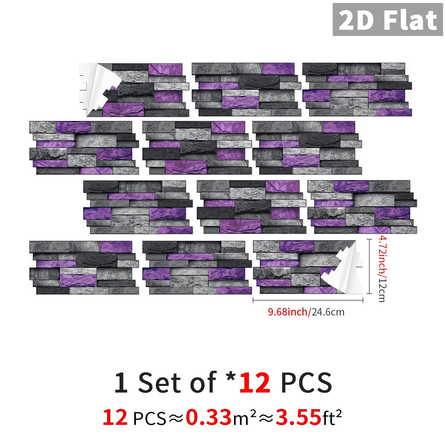 Self-Adhesive Tile Stickers, Patchwork Design, Waterproof & Stain-Resistant, Easy Installation for Bathroom Kitchen Walls, Decorative