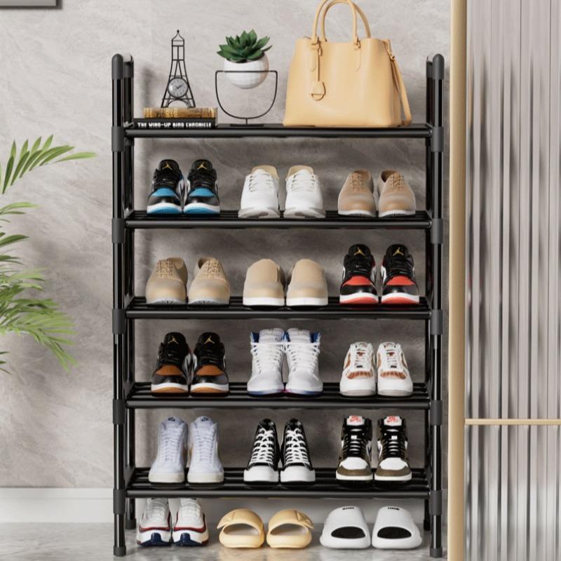 4 Layer Multi-Spec Shoe Rack Shelf, Space Saving Storage Organizer, Home Office Dormitory Use, Wall Closet Entrance Design