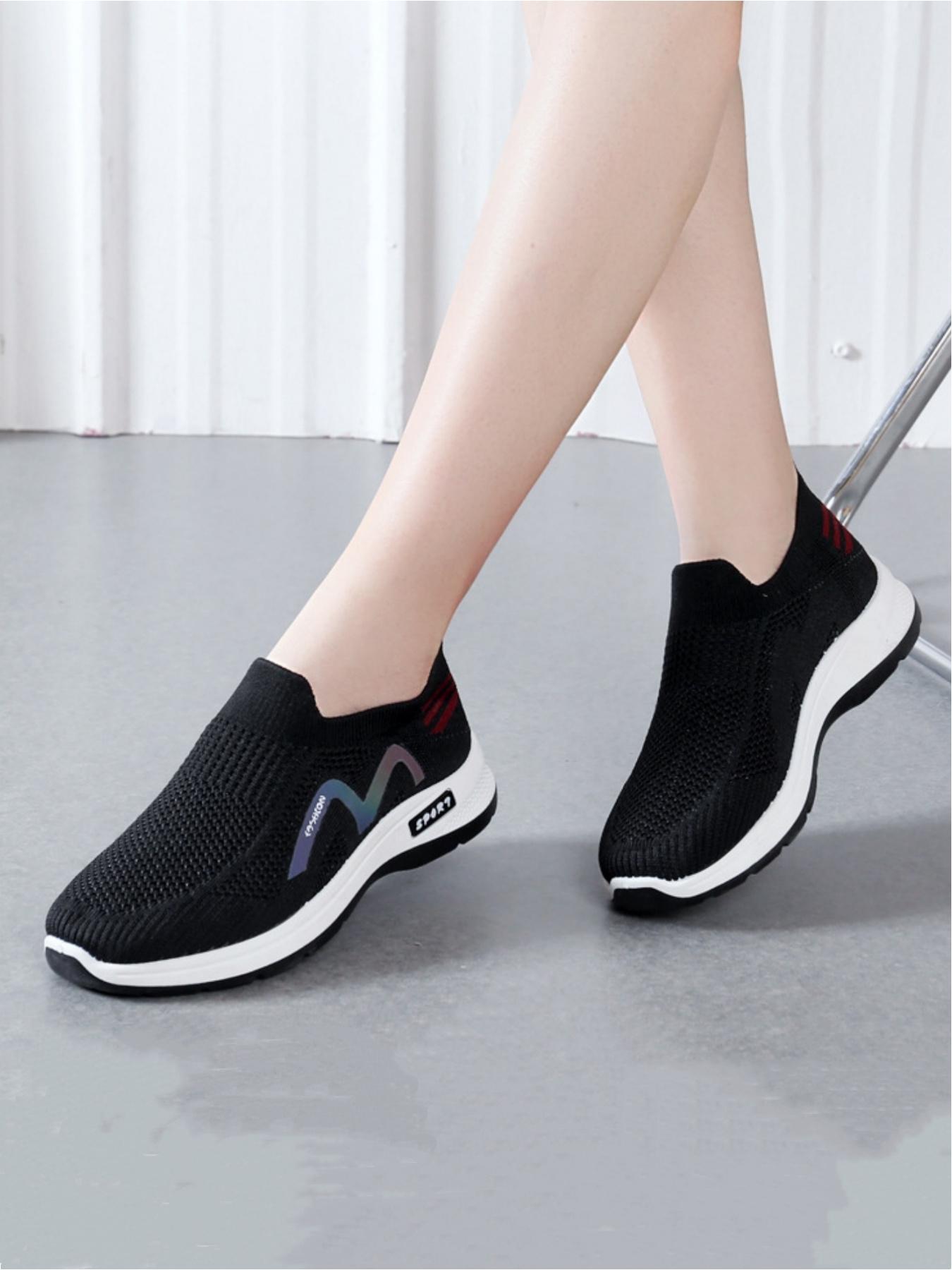 Ladies' casual sports shoes with a woven mesh upper that is breathable and comfortable. The one foot style is easy to put on and take off, suitable for daily commuting, outdoor leisure, running, fitness, hiking and other sports scenes