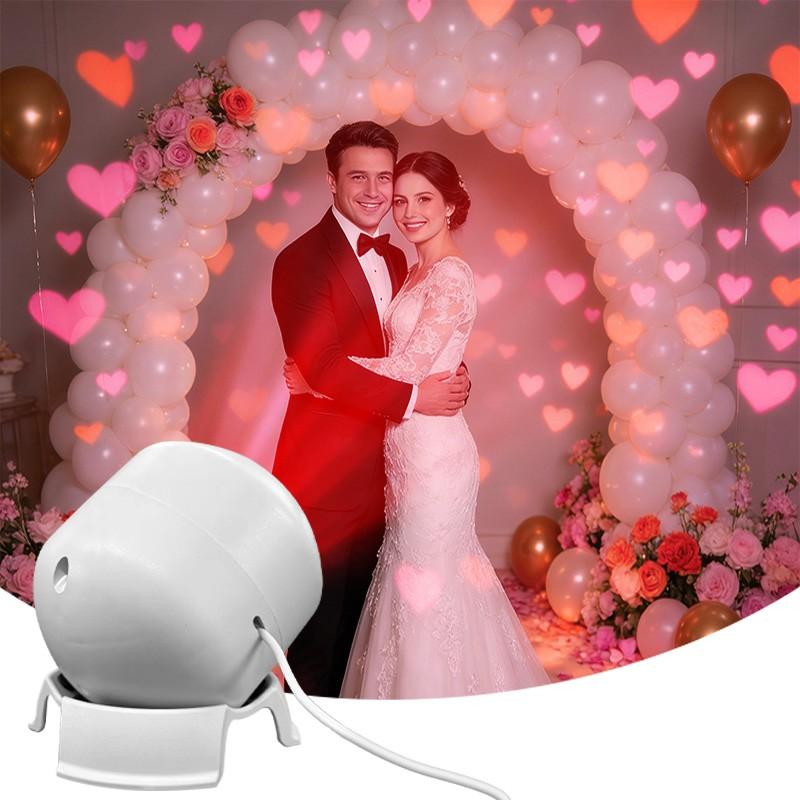 LED Heart Pattern Projection Lamp, Valentine's Day Ambient Ceiling Projector, USB-Powered Adjustable Dimmable Night Light
